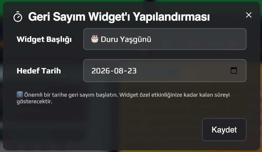 Geri Sayım Ekran 1