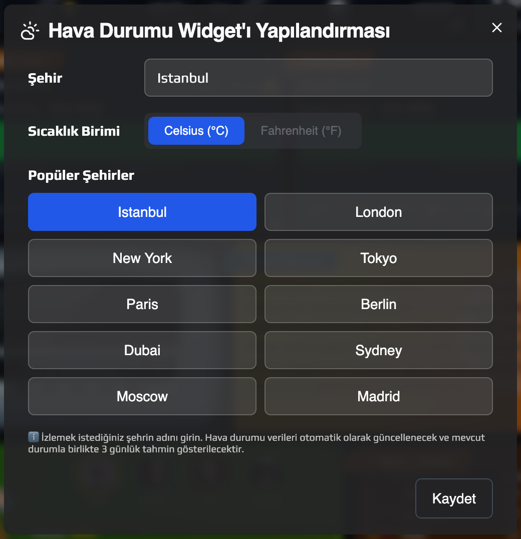 Hava Durumu Ekran 1